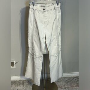 Vintage 1970's Flared White Sailor Style Jeans